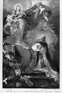 La Vierge apparaissant à Saint Philippe Néri, par Giovanni Battista Piazzetta, gravure par Innocente Alessandri, Italie - Giovanni Battista Piazzetta