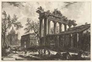 Autre vue des vestiges du pronaos du temple de la Concorde (le temple de Saturne avec l