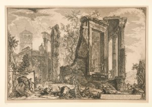 Autre vue du Temple de la Sibylle à Tivoli, de Vedute di Roma - Giovanni Battista Piranesi