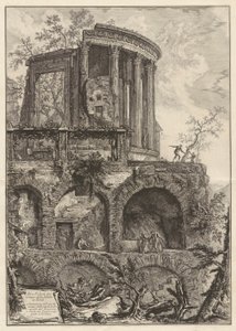 Autre vue du temple de la Sibylle à Tivoli, de Vedute di Roma
