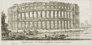 Amphithéâtre de Pula en Istrie près de la mer, planche 23 de Quelques vues d