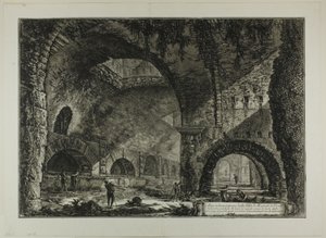 Une autre vue intérieure de la Villa de Mécène, Tivoli, des Vues de Rome - Giovanni Battista Piranesi