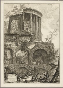 Une autre vue du Temple de la Sibylle à Tivoli, des Vues de Rome