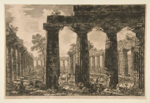 Autre vue de la façade du pronaos, dessinée et décrite dans la planche V, de Différentes vues - Giovanni Battista Piranesi
