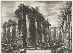 Basilique de Paestum à Paestum (Différentes vues de quelques restes de trois grands édifices qui subsistent encore dans l