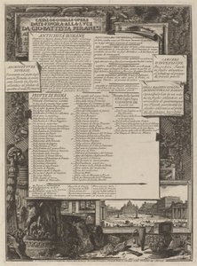 Catalogue des œuvres - Giovanni Battista Piranesi