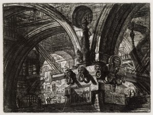 Le pilier avec la lampe (Planche 15 dans : Carceri d