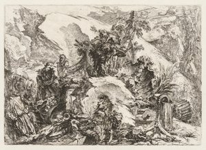 Groteschi : Ruines avec tête de mort et squelette - Giovanni Battista Piranesi