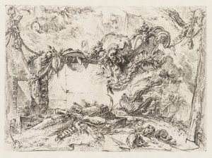 Groteschi : Ruines avec crânes et vase fumant - Giovanni Battista Piranesi
