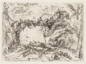 Groteschi : Ruines avec crânes et un vase fumant - Giovanni Battista Piranesi