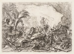 Groteschi : Ruines avec une statue d
