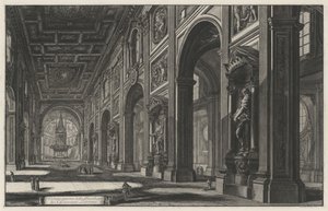 Vue intérieure de la basilique Saint-Jean-de-Latran (tiré de : Vedute di Roma) - Giovanni Battista Piranesi