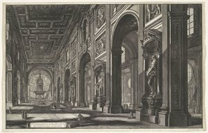 Intérieur de la basilique Saint-Jean-de-Latran à Rome (Vues de Rome)