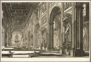 Vue intérieure de la basilique Saint-Jean-de-Latran, de Vues de Rome