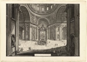Vue intérieure de la basilique Saint-Pierre au Vatican, près de la Tribune, d