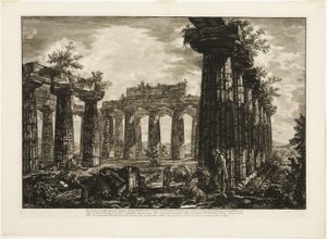 Vue intérieure du soi-disant Collège des Anfictions, de Différentes vues de Paestum - Giovanni Battista Piranesi