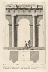 Élévation partielle et plan du portique de premier ordre au Théâtre de Marcellus