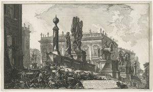 Piazza del Campidoglio vue de côté - Giovanni Battista Piranesi
