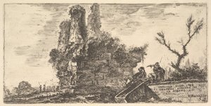 Tombeau des trois frères Curiatii à Albano Sepolcro delle tre fratelli C..., vers 1748. - Giovanni Battista Piranesi
