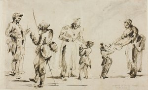 Feuille de croquis : Six figures - Giovanni Battista Piranesi