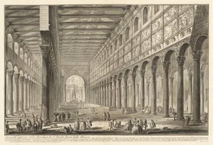 Coupe intérieure de la basilique de S. Paolo fuori delle Mura - Giovanni Battista Piranesi