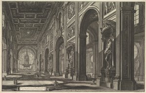 Saint-Jean-de-Latran, intérieur, tiré de « Vedute di Roma » (Vues de Rome) - Giovanni Battista Piranesi