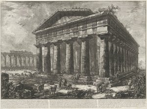 Temple de Neptune à Paestum (série de différentes vues de quelques restes de trois grands édifices qui subsistent encore dans l