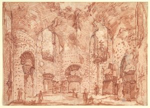 La salle octogonale des petits bains de la villa d
