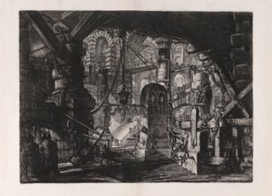 Le Quai avec des chaînes, planche 16 de Carceri d - Giovanni Battista Piranesi