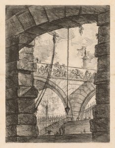 Les Prisons : Une arche haute avec une frise, 1745-1750