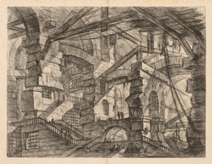 Les Prisons : Une perspective de colonnades avec escalier en zigzag, 1745-1750 - Giovanni Battista Piranesi