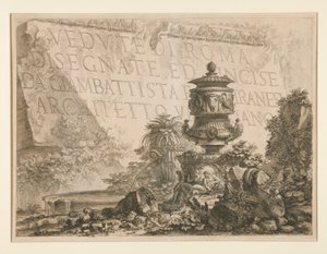 Page de titre : Vedute di Roma Disegnate ed Incise da Giambattista Piranesi Architetto Veneziano (Vues de Rome dessinées et gravées par Giambattista Piranesi, architecte vénitien), de Vedute di Roma - Giovanni Battista Piranesi