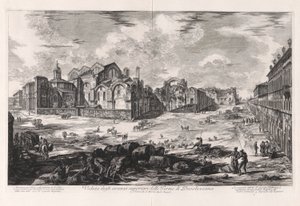 Vue des ruines supérieures des Thermes de Dioclétien, de Vedute di Roma - Giovanni Battista Piranesi