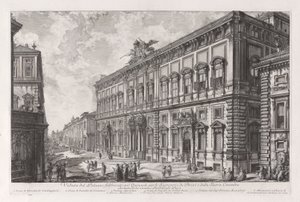 Veduta del Palazzo fabbricato sul Quirinale per le Segreteria de Brevi et della Sacra Consulta (Vue du Palais construit sur le Quirinal pour le Secrétaire des Brefs et le Conseil Sacré), de Vedute di Roma - Giovanni Battista Piranesi
