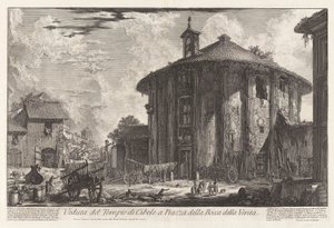 Vue du Temple de Cybèle sur la Piazza della Bocca della Verità, de Vedute di Roma