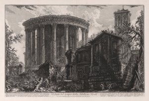 Vue du temple de la Sibylle à Tivoli, de Vedute di Roma - Giovanni Battista Piranesi