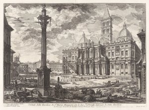 Veduta della Basilica di S.ta Maria con le due Fabbriche laterali di detta Basilica, de Vedute di Roma - Giovanni Battista Piranesi
