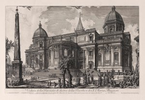 Vue de la façade arrière de la basilique de Santa Maria Maggiore, des Vues de Rome - Giovanni Battista Piranesi