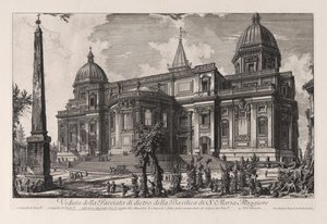 Vue de la façade arrière de la basilique Sainte-Marie-Majeure, tirée de Vedute di Roma (Vues de Rome) - Giovanni Battista Piranesi