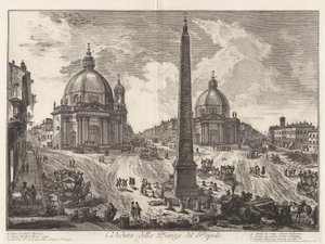 Veduta della Piazza del Popolo (Vue de la Piazza del Popolo), de Vedute di Roma (Vues de Rome) - Giovanni Battista Piranesi
