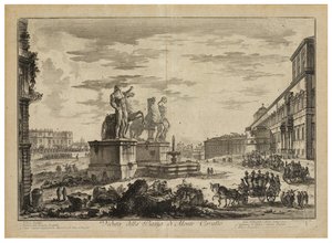Veduta della Piazza di Monte Cavallo (del Quirinale) - Giovanni Battista Piranesi