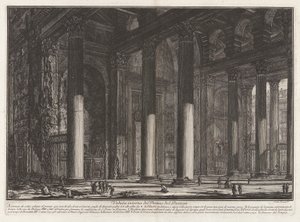 Vue intérieure du Pronaos du Panthéon, de Vedute di Roma