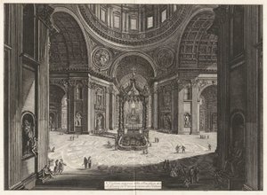 Vue intérieure de la Basilique Saint-Pierre au Vatican près de la Tribune - Giovanni Battista Piranesi