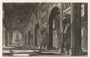 Vue intérieure de la Basilique de S. Giovanni Laterano, de Vedute di Roma