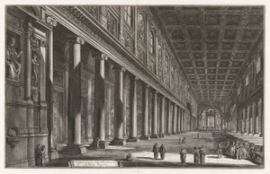 Vue intérieure de la basilique de Santa Maria Maggiore, de Vedute di Roma