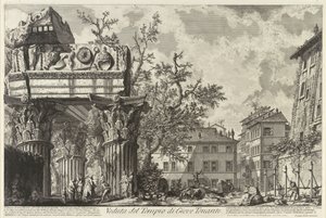 Veduta avec le Temple de Jupiter Tonans, vers 1755