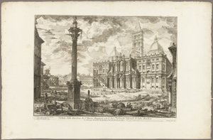 Vue de la basilique de S. Maria Maggiore avec ses deux ailes latérales, des Vues de Rome - Giovanni Battista Piranesi