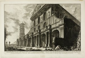 Vue de la basilique de S. Paolo fuori delle Mura [Saint-Paul-hors-les-Murs], construite par Constantin le Grand, des Vues de Rome