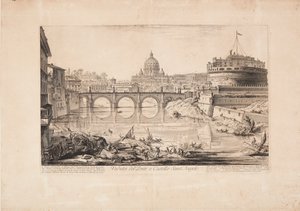 Vue du pont et du château Saint-Ange, le mausolée d