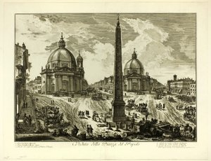 Vue de la Piazza del Popolo, des Vues de Rome - Giovanni Battista Piranesi